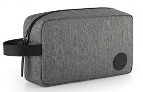GAGAKU Homme Trousse de Toilette Imperméable Dopp Kit Multifonctions Trousses à Maquillage de Voyage - Gris