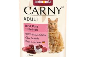 animonda Carny nourriture humide pour chat adulte Bœuf, dinde et crevettes 12x85 g