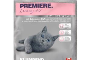 PREMIERE Litière Agglomérante au Parfum Poudre pour Bébé pour Chat 12 kg