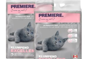 PREMIERE Litière Agglomérante au Parfum Poudre pour Bébé pour Chat 2x12 kg