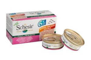 Schesir Multipack 24 x 50 g Filet de poulet avec jambon, en gelée