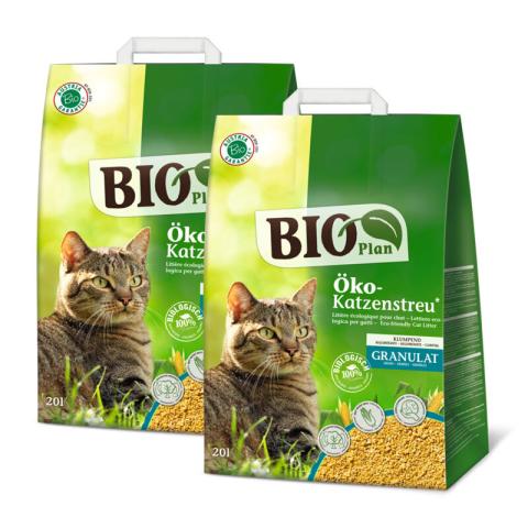 BIOPlan Litière bio pour chat 2x20 l BIOPlan Litière bio pour chat 2x20 l