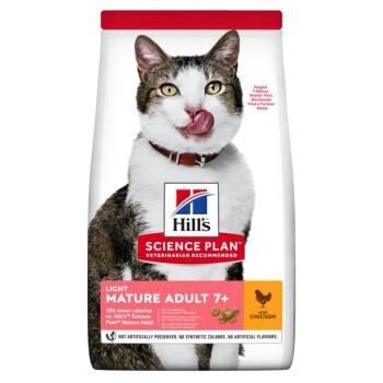 Hill's Science Plan Croquettes pour chat, Mature Adult 7+, Light, au poulet 1,5 kg