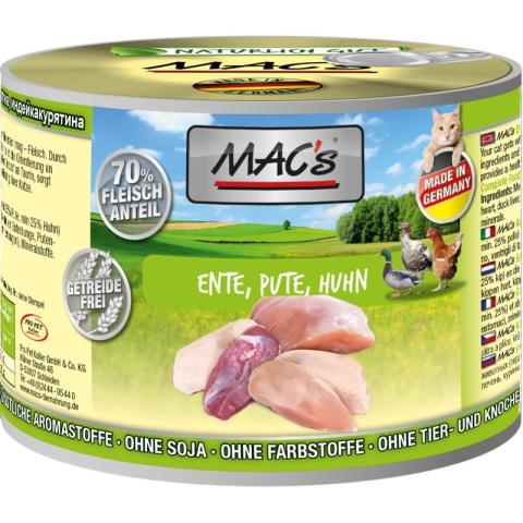 MAC's 6 x 200 g Canard, dinde et poulet MAC's 6 x 200 g Canard, dinde et poulet