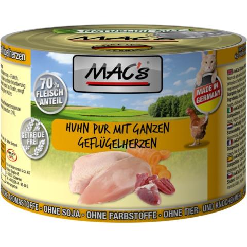 MAC's 6 x 200 g Poulet pur et coeurs de volaille entiers