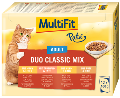 MultiFit Adult Pâtée Duo Classic Mix multipack 12x100g