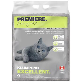 PREMIERE Litière Agglomérante au Parfum Citronnelle pour Chat 12 kg