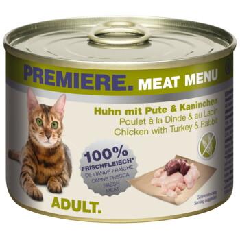 PREMIERE Meat Menu Adult Poulet à la dinde & au lapin 6x200 g PREMIERE Meat Menu Adult Poulet à la dinde & au lapin 6x200 g