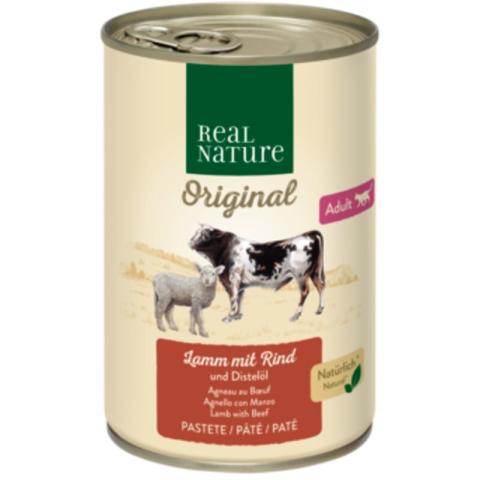 REAL NATURE Adult agneau au bœuf et à l’huile de chardon 12x400 g