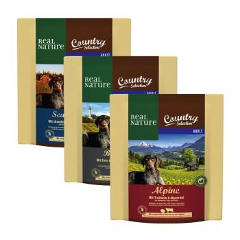 REAL NATURE Country Selection Adult Paquet de dégustation 3 x 1 kg Pack d’essai 2, Mix-Pack