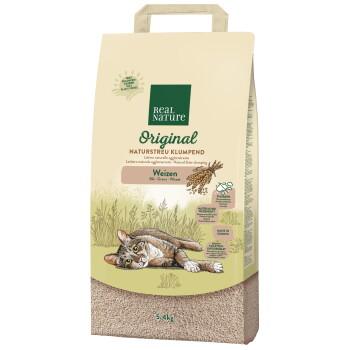 REAL NATURE Litière Végétale Agglomérante en Fibres de Blé pour Chat 5,4 kg