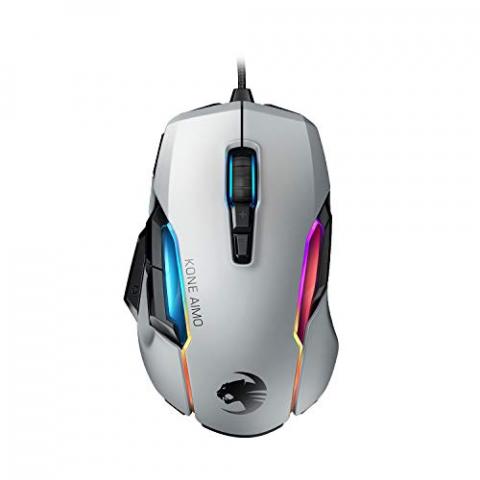 ROCCAT Kone AIMO Souris Gaming (remastered) – Capteur Optique Owl-Eye Haute Précision (de 100 à 16.000 DPI), Blanc
