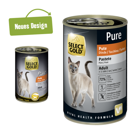 SELECT GOLD Pure Adult Paté Dinde 12x400 g SELECT GOLD Pure Adult Paté Dinde 12x400 g