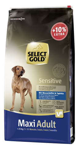 SELECT GOLD Sensitive Adulte Maxi Buffle domestique et tapioca 13,2 kg