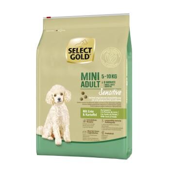SELECT GOLD Sensitive aliments secs pour chien Mini Canard aux pommes de terre 4 kg