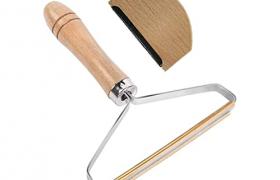 Lerkely Rasoir Anti Bouloche, Brosse Anti Peluche Portable Rasoir Bouloche pour enlever Les Peluches avec Manche en Bois pour la Laine et Divers Tissus