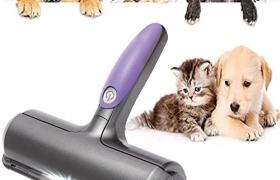 SoeHong Fur Daddy Deluxe - Épilateur vibrant avec lumière LED - Rouleau anti-peluches réutilisable pour enlever les poils de chat et de chien sans effort - Brosse auto-nettoyante
