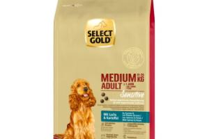 SELECT GOLD Sensitive – Croquettes pour chiens adultes de taille moyenne Saumon & pommes de terre 12 kg