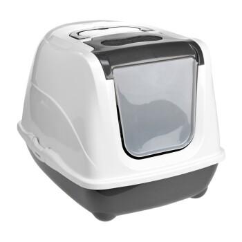 AniOne Maison de Toilette pour Chat "Flip Cat" M gris foncé