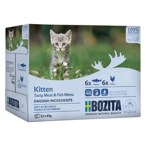 BOZITA Kitten Multibox Saumon Poulet 12 x 85 g