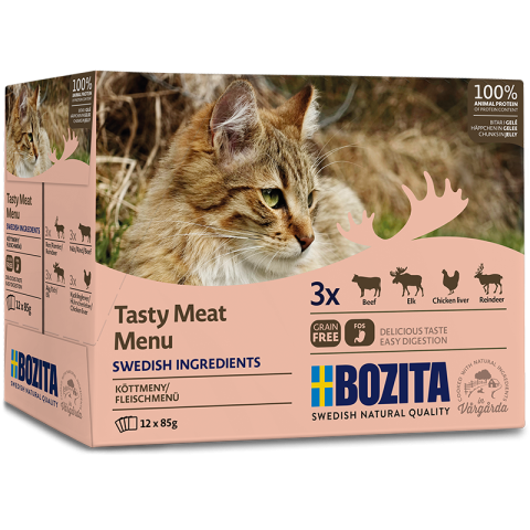 BOZITA Pouch Multibox Menu à la viande en gelée 12 x 85 g - sans céréales 12 x 8 5g