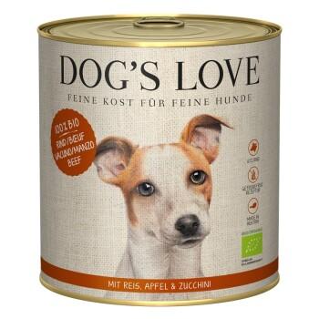 DOG'S LOVE Amour de Chien Nourriture Humide Chien, Adulte, Bio 6x800 g Bœuf au riz, aux pommes et aux courgettes 6x800 g