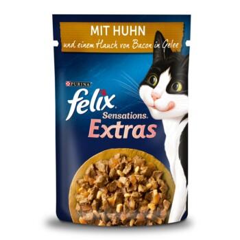 Felix Sensations Extras Gelees 26 x 85 g au poulet et une touche de bacon Felix Sensations Extras Gelees 26 x 85 g au poulet et une touche de bacon