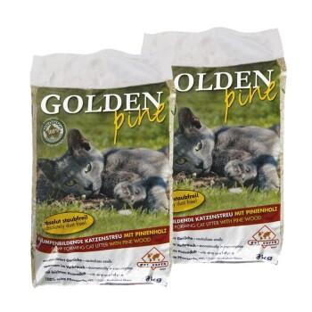 Golden Pine Litière en bois de pin pour chat 2x8 kg