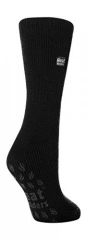 HEAT HOLDERS - Femmes hiver chaudes antidérapantes chaussettes thermqiues (37-42 Eur, Black)