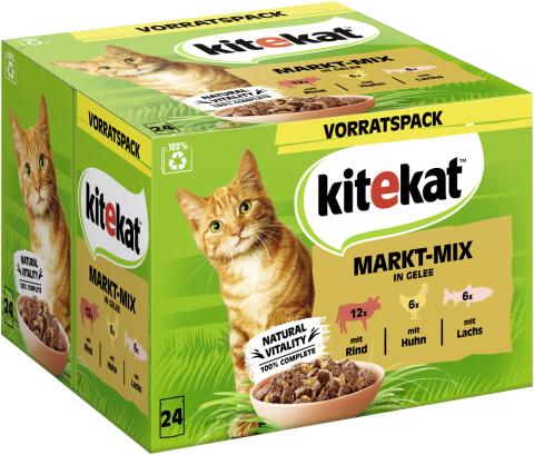 Kitekat Multipack Markt Mix en gelée 24x85 g