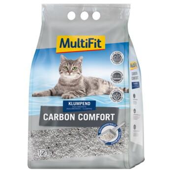 MultiFit Carbon Comfort Litière Agglomérante au Charbon Actif pour Chat 12 l
