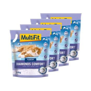 MultiFit Diamonds Comfort Litière silice agglomérante 4x3,4 kg