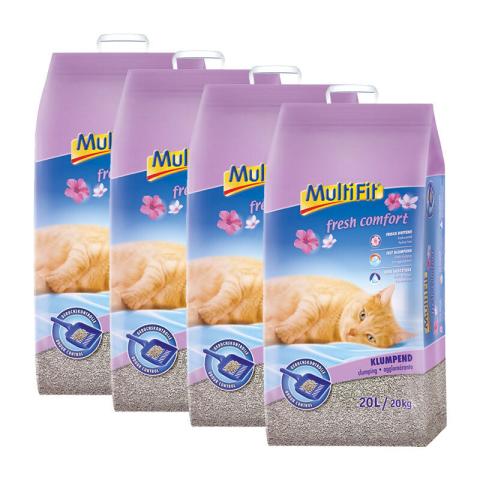 MultiFit Fresh Litière agglomérante parfumée Fresh Comfort 4x20 l MultiFit Fresh Litière agglomérante parfumée Fresh Comfort 4x20 l
