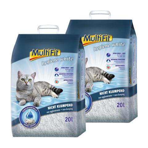 MultiFit Litière absorbante Hygiene White 2x20 l