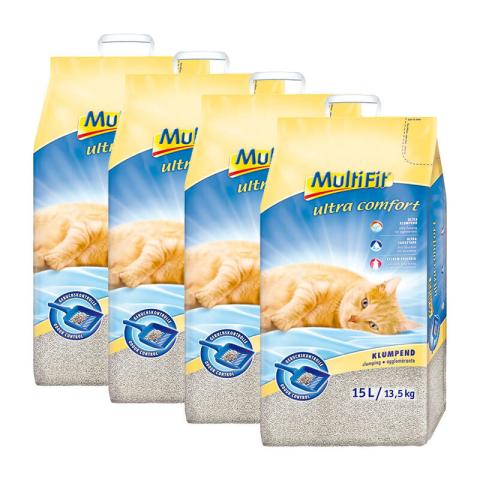 MultiFit Litière agglomérante ultra comfort 4x15 l