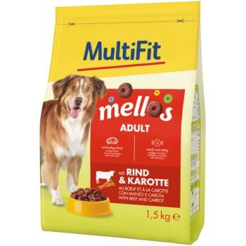 MultiFit Mellos nourriture sèche pour chien adulte au bœuf et aux carottes 1,5 kg