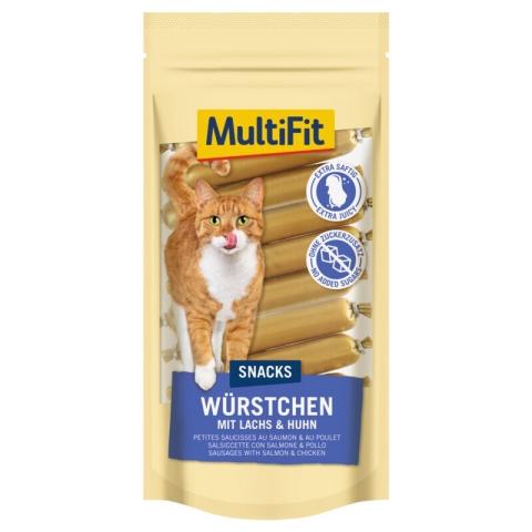MultiFit Saucisses à grignoter 3 x 12 x 9 g Saumon