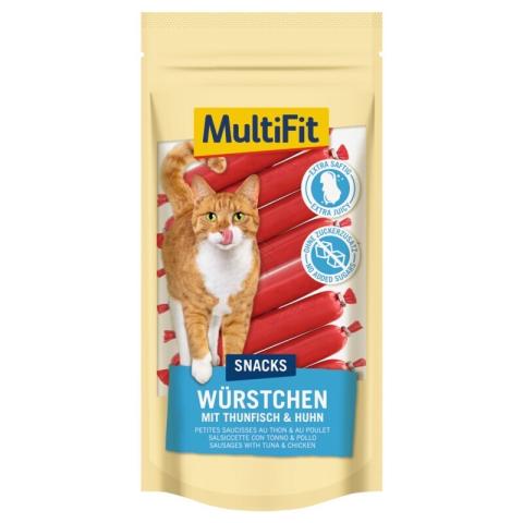 MultiFit Saucisses à grignoter 3 x 12 x 9 g Thon