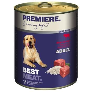 PREMIERE Best Meat nourriture humide pour chien, adulte Bœuf & Riz 6x800 g