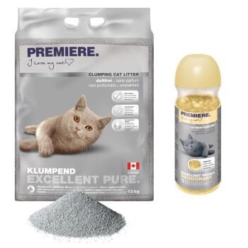 PREMIERE Litière agglomérante Excellent Vanille Pure 12 kg au désodorisant