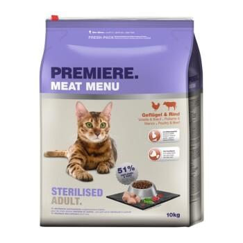 PREMIERE Meat Menu Croquettes pour chat stérilisé 10 kg PREMIERE Meat Menu Croquettes pour chat stérilisé 10 kg