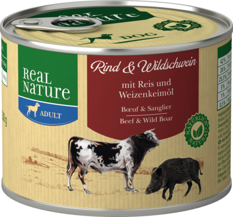 REAL NATURE Adult Bœuf et sanglier 12x200 g
