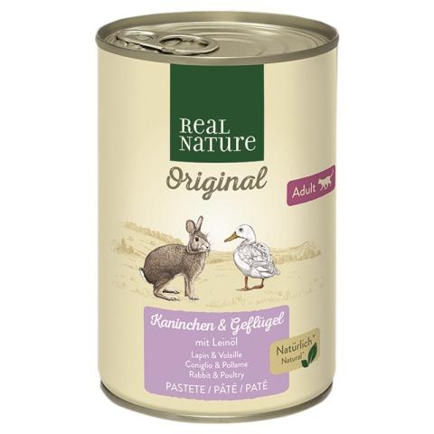 REAL NATURE Adult lapin et volaille à l’huile de lin 24x400 g