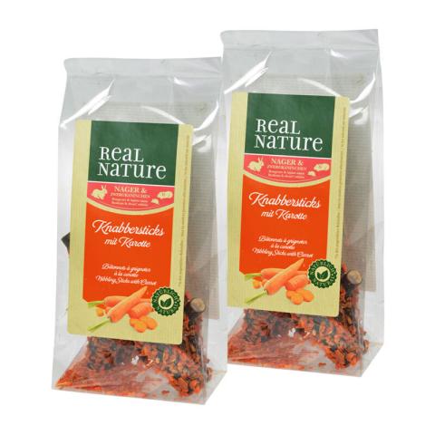 REAL NATURE Bâtonnets à grignoter 2x50 g Carotte REAL NATURE Bâtonnets à grignoter 2x50 g Carotte