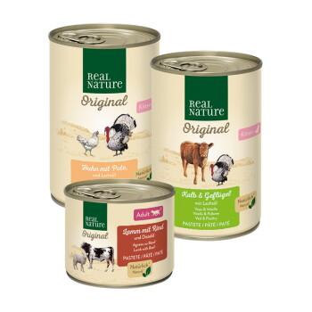 REAL NATURE Classic – Nourriture humide pour chat, lot pour chatons 6 x 400 g