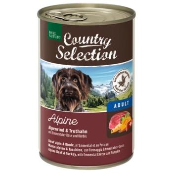 REAL NATURE Country Selection Adult 6 x 400 g Alpine avec bœuf des Alpes et dinde