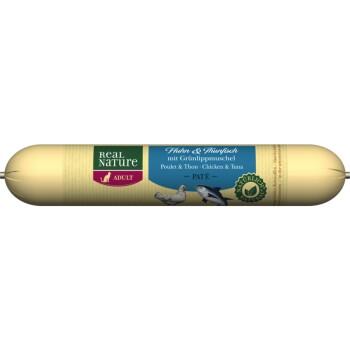 REAL NATURE Original Adult Saucisse pour chat 12 x 70 g Poulet et thon aux moules aux orles verts REAL NATURE Original Adult Saucisse pour chat 12 x 70 g Poulet et thon aux moules aux orles verts