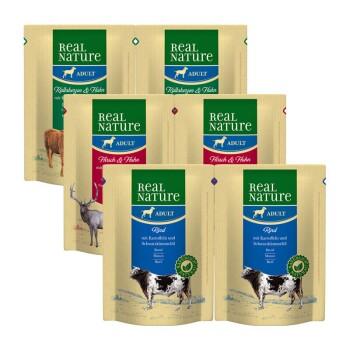 REAL NATURE Pack mixte Adult Pouches 6 x 300 g