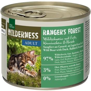 REAL NATURE WILDERNESS Adult Ranger Forest sanglier au canard, lapin et cerf 6x200 g