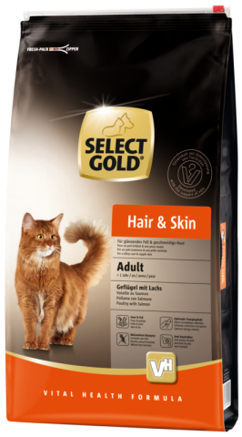 SELECT GOLD Hair & Skin Adult volaille et saumon 10 kg